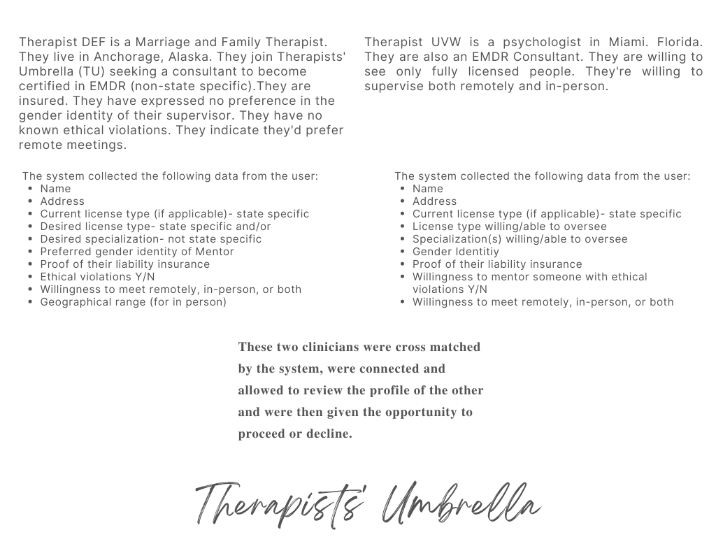 Therapists' Umbrella service guide